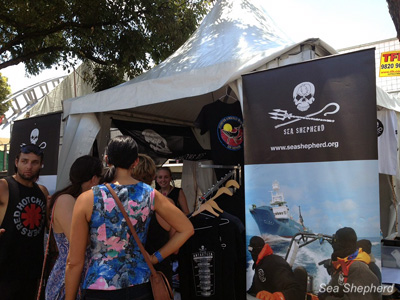 Sea Shepherd was invited by the Red Hot Chili Peppers to host a booth at Australia's Big Day Out Festival