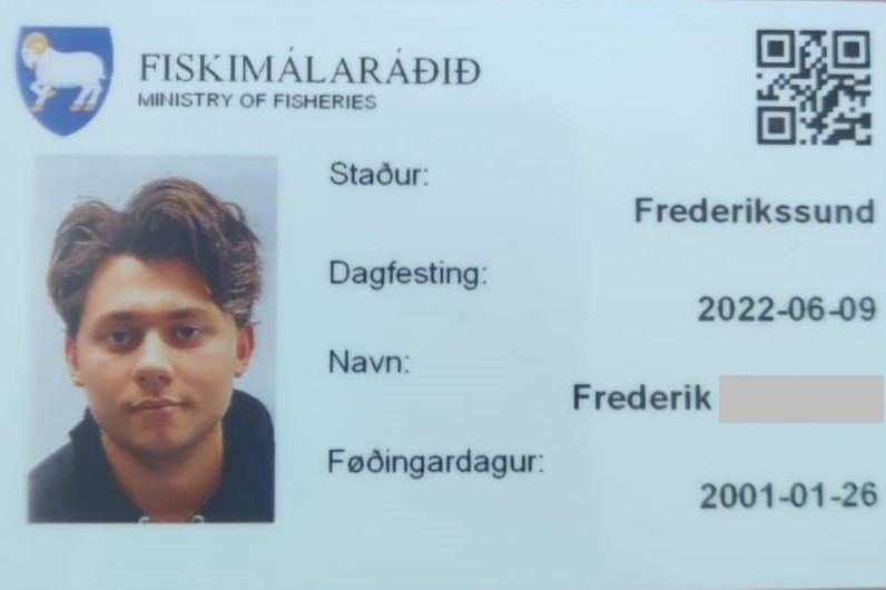 Front of the official ID card issued to our Danish volunteer