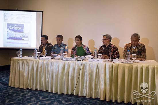 The announcement of the Viking’s arrest was made but Indonesia officials at a press conference in Jakarta.	Photo: Tim Watters