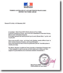 Marie-France ROY letter from Antarctica (Fr)