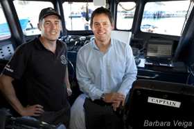 Mayor Brad Pettitt and SSCS Australian Director Jeff Hansen on Gojira’s bridge