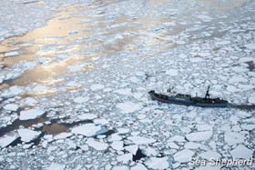 The Yushin Maru No. 1 cutting through the ice floes