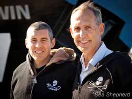 Sea Shepherd Australia Director Jeff Hansen (left) with Operation Kimberley Miinimbi campaign leader Bob Brown. Photo: Fair Projects