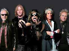 Aerosmith:  (l to r.) Brad Whitford, Tom Hamilton, Steven Tyler, Joe Perry and Joey Kramer. Photo courtesy of Aerosmith.